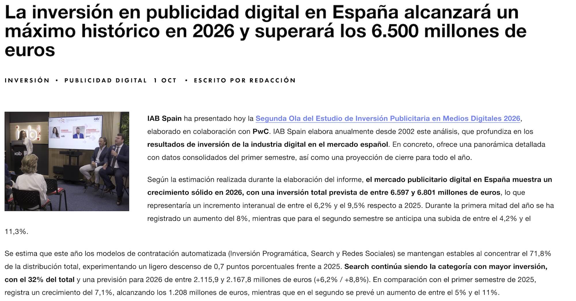Native Ads IAB Spain Estudio de Inversión anual