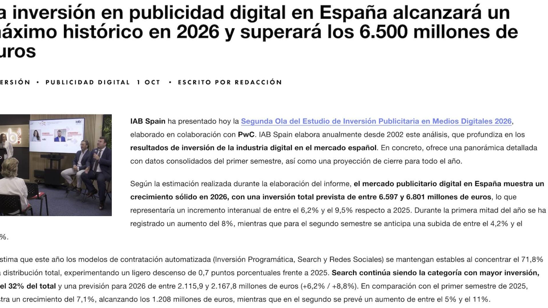 Native Ads IAB Spain Estudio de Inversión anual
